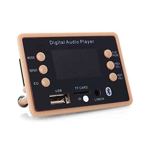 Bluetooth 5.0 Car Audio MP3 Decoder Board Support USB Carte TF Bluetooth FM avec télécommande DC 12 V, N° 0, Noir , Free Size Cover