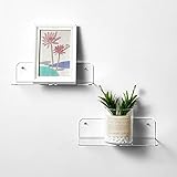 Forzacx Small Floating Wall Shelves Set of 2 - Easily Expand Wall Space - 9 Inch Acrylic Floating Shelf for Bedroom,Kitchen, Living Room, Bathroom, Office (Clear)