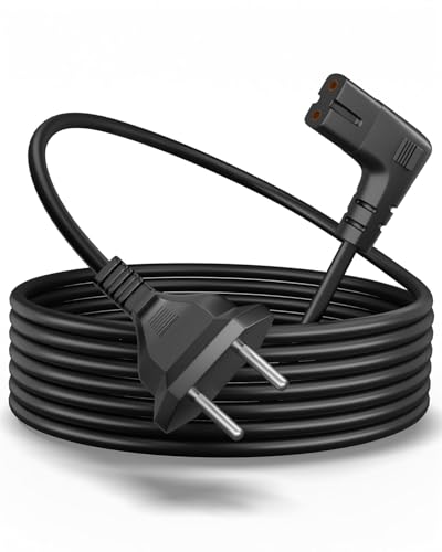 Image of TECH-X 1.2 Meter 2-pin L-Shape Universal Replacement AC Power Cord Cable Wire for LED TV, Printer, Laptop PC Notebook Computer, Tape Recorder, Camera Black