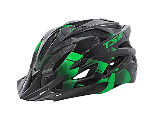 Capacete Ciclismo Tsw Raptor 2 Com Led Preto Verde Mtb Xc
