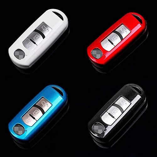 Ijdmtoy (1) Exact Fit Gloss Metallic Red Smart Remote Key Fob Shell Compatible With Mazda 2 3 5 6 Cx-3 Cx-5 Cx-7 Cx-9 Mx-5 (Fit Keyless Fob Only, Not Flip Key) #TOP4