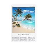 Playa Del Carmen - Póster de fotos reales de Playa del Carmen, póster de viaje, regalo de Quintana Roo México, impresión artística en lienzo sin marco, 12 x 18 pulgadas