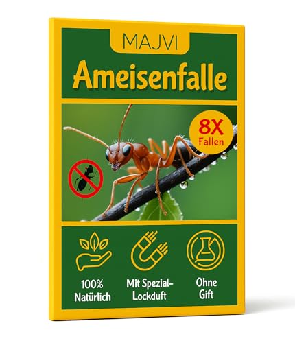 Ameisenfalle mit Spezial-Lockstoff – 8x Stück – Klebefalle zur Überwachung – Umweltbewusste und Giftfreie Ameisenköder Dose – Große und stark...