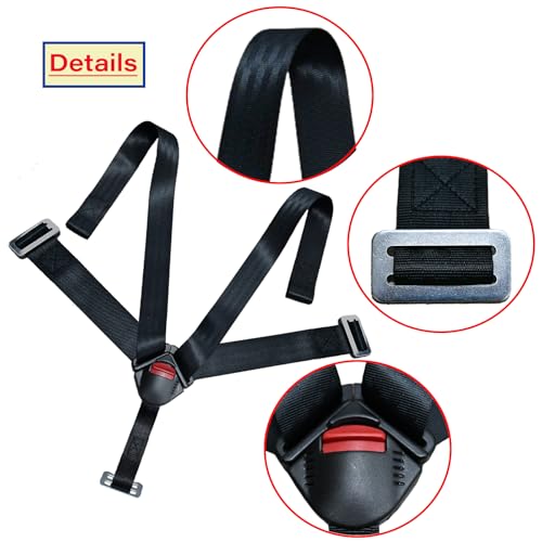 Image of Universal 5 Point Seat Chest Harness with Locking Buckle Adjustable Straps Replacement Part for Highchair Stroller Pushchair