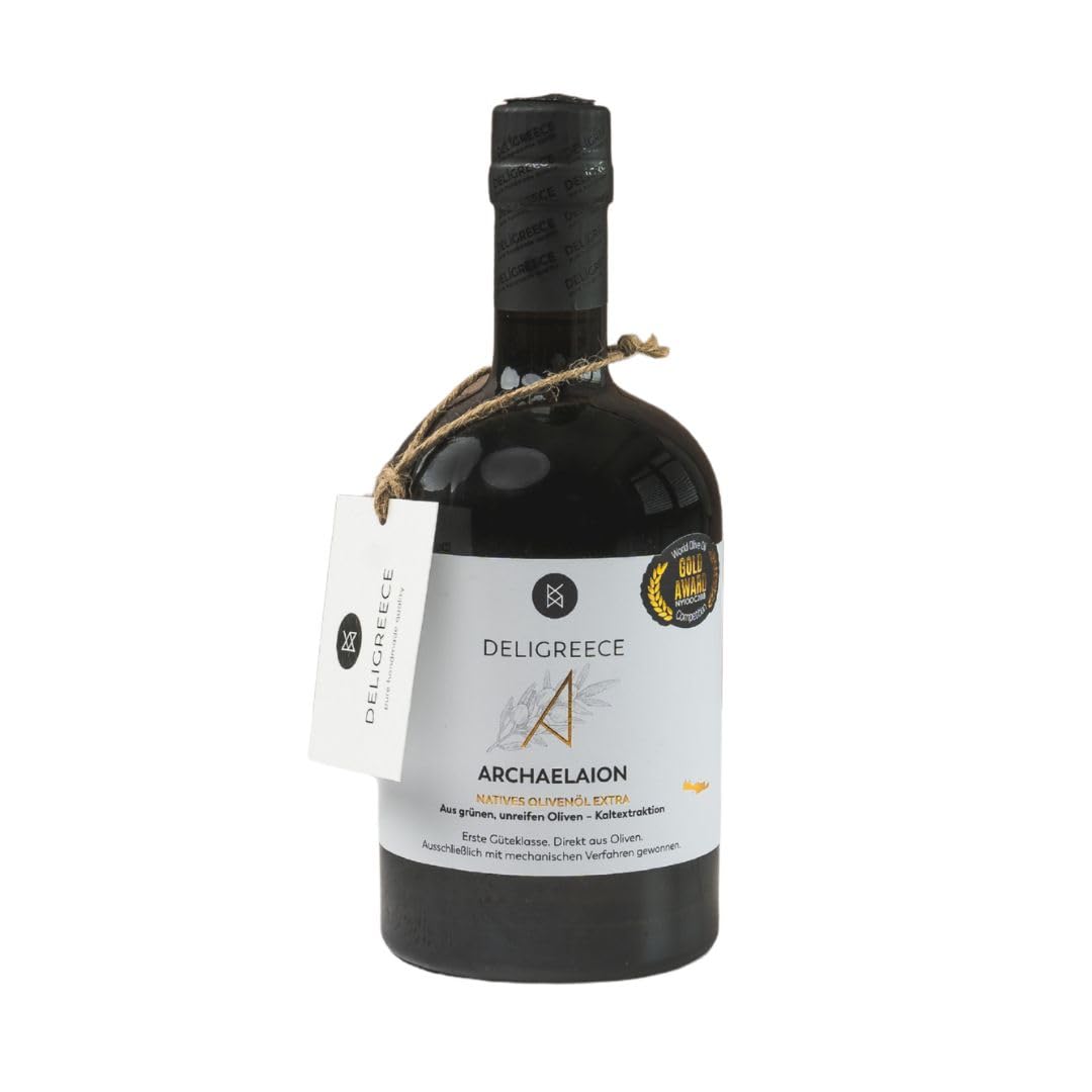 Deligreece Olivenöl | Seit 1890 traditionell hergestelltes Olivenöl von Kreta | Extra natives Oliven Öl aus unreifen Oliven | Ausgezeichnetes & limitiertes griechisches Öl | 500ml Flasche