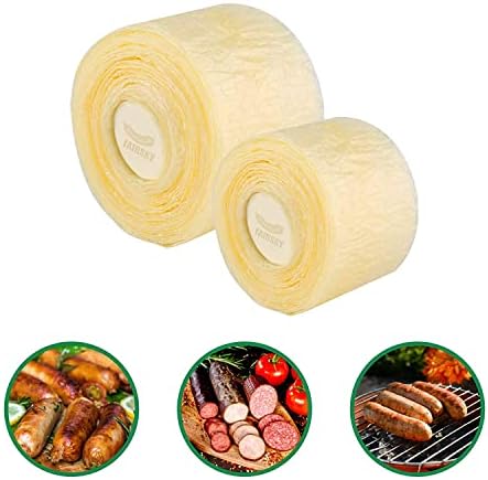 Edible Drying Sausage Casing, Sausage Casings for Flavorous Homemade Sausages Ham,Breakfast Sausage,Italian Sausage,Knoblewurst,Pepperoni,Bologna Sausage and Most Delicious Sausage-8m/26ft,Φ32mm