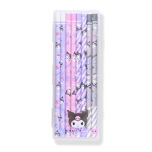 Set de 8 lápices kawaii con estuche plástico claro miniatura 1