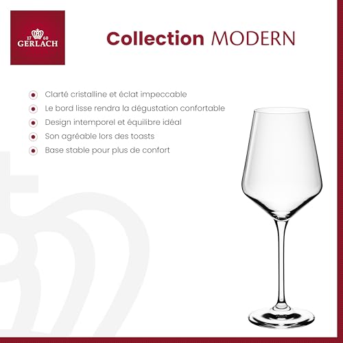 Verres à vin blanc Gerlach 1760 en cristal supérieur éclatant pour table élégante