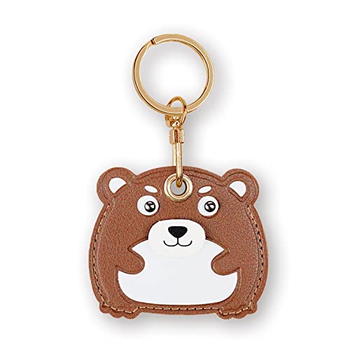 Image of Leather Keychain Case Holder Compatible with Apple AirTag, GPS Airtag Keychain Finder Tracker with Key Ring, Anti-Scratch Protective Air Tag Cover | Leather