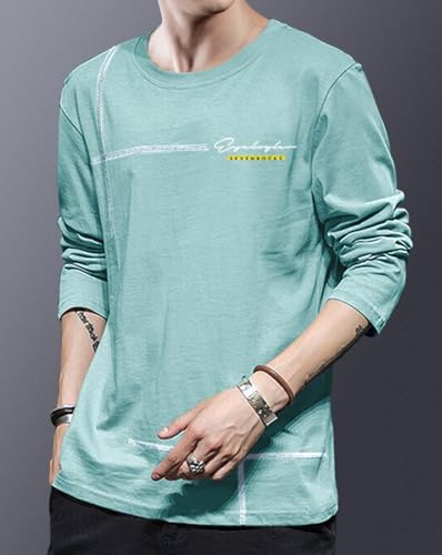Image of Noble Monk Men Full Sleeve Round Neck T-Shirt | Printed Sleeves |Regular fit Tshirt for Men