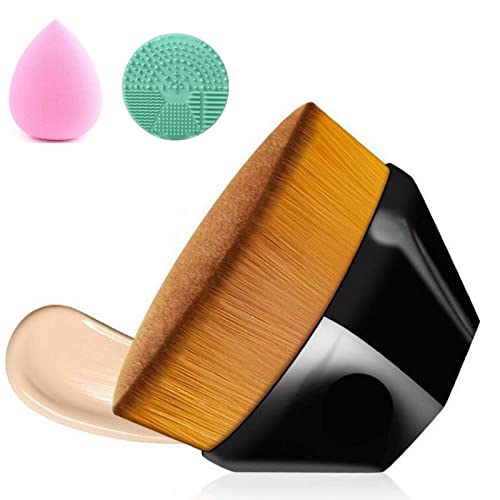 Sohefa Cepillo De Maquillaje Con Tapa Plana, Brochas De Maquillaje para Base, Brochas De Maquillaje