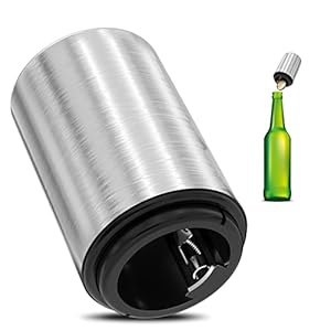 Flesopener automatische flesopener flesopener flesopener met sluiting bier opener wijn bier soda flesopener voor mannen keuken thuis bar restaurant (zilver)