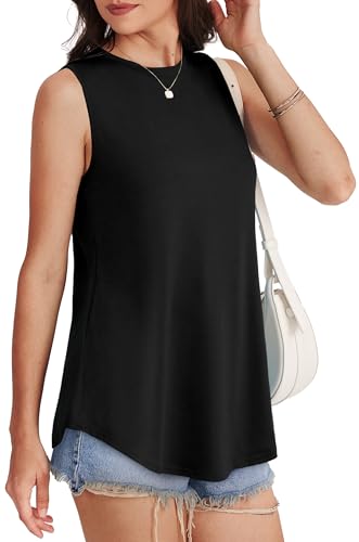 OFEEFAN High Neck Tank Tops for Women Loose Fit Sleeveless Top Summer Clothes Womens Tunic Tops to Wear with Leggings4