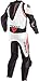 Dainese 1513457 Mono de Piel, Negro/Blanco/Rojo Fluo, 46
