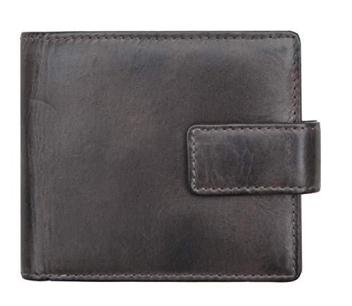 Portefeuille deux volets cuir noir homme blocage RFID avec zip monnaie