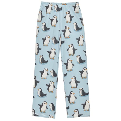 Boy's Pants Penguin Design Jogger Pants Elastic Waist Long Bottoms Trousers with Pockets 6-14 Years
