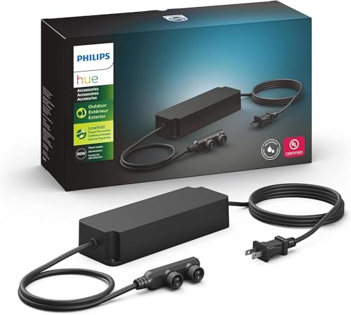 Image of Philips Hue Outdoor 100W Power Supply Black - Connect Multiple Hue Outdoor Low Voltage Lights up to Total of 100W - 1 Pack - Requires Hue Bridge - Weatherproof