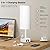 Fenmzee Matte White Bedside Table Lamp for Bedroom - 3 Way Dimmable Touch Lamp USB C Charging Ports and AC Outlet, Small Lamp Round Flaxen Fabric Shade for Living Room, Desk, LED Bulb Included