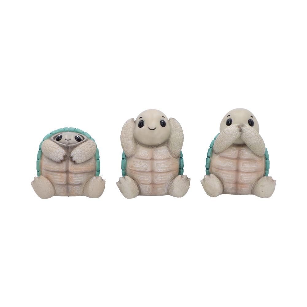 Nemesis Now Tortoises Three Wise See No Evil Hear No Evil Speak Figurines, Adorable Hand-Painted Resin Collectibles And Gift