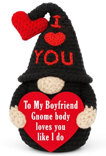 YUEYUQIU Valentines Gifts for Boyfriend from Girlfriend - Handmade Crochet Gnome, Romantic...