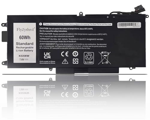 FlyZythrol 7.6V 7270mAh K5XWW N18GG 71TG4 battery Compatible With Dell Latitude 5289 E5289 7389 7390 2-in-1 P29S001 P29S002 series laptop battery 6CYH6 725KY