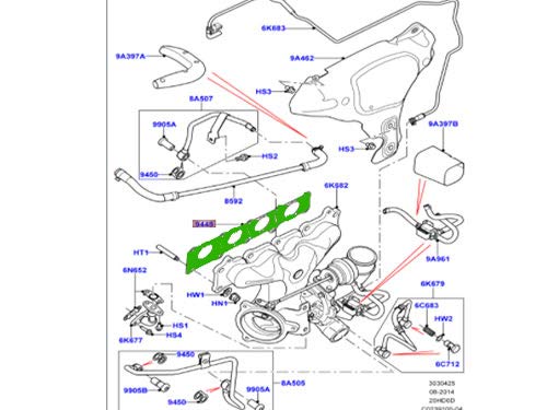 LAND ROVER EXHAUST MANIFOLD TURBO GASKET 2.0L 16V PETROL LR025852 NEW ELWIS