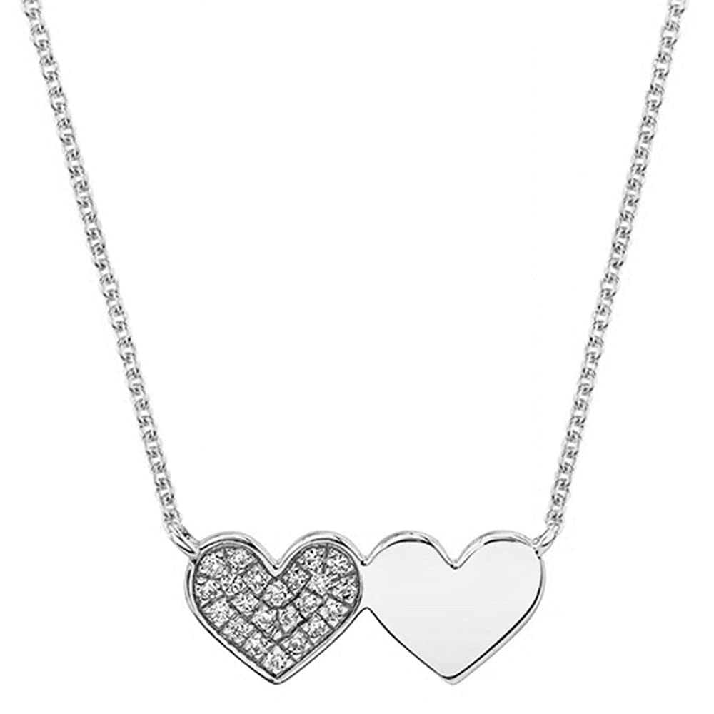 MINUTIAE Silver Plated Love Heart Shape Pendant Necklace With Round Cut Solitaire Austrian Cubic Zirconia Diamond For Women And Girls With Extendable Chain Fashion Jewelry (B095M8Z69R) Amazon Price History, Amazon Price Tracker