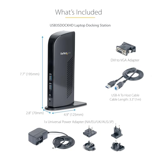 Station d'accueil USB 3.0 StarTech double écran pour supprimer les câbles - 6
