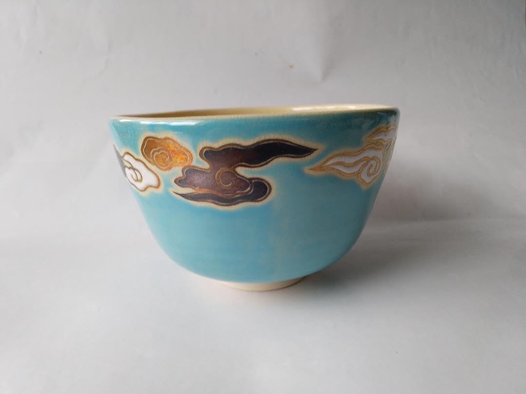 東福窯 中村能久 作 色絵空之図 茶碗 京焼 共箱 共布 栞 抹茶碗 新品 東福窯 中村能久 作 色絵空之図 茶碗 京焼 共箱 共布 栞