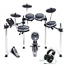 Alesis Drums und Kopfhörer Paket – Surge Mesh Kit 8-teiliges E Drum Set mit Drumsticks, 385 elektronischen/akustischen Sounds, 60 Play Along Tracks & Professioneller E Drums Kopfhörer DRP100