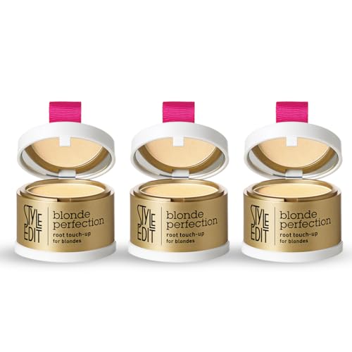 Image of Style Edit Root Touch Up Powder | Temporary Hair Color for Gray Roots and Thinning Hair | Salon-Quality, Transfer-Resistant Hair Concealer | Light Blonde, 0.14 oz (Pack of 3)