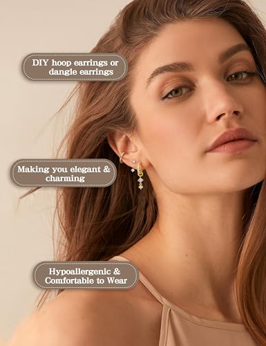 Besteel Small Gold Hoop Earrings for Women – Hypoallergenic 14K Gold Plated Hoops Cartilage Earring Sets for Multiple Piercing Dainty Silver Huggie Stud Earring Stacks with Charm2