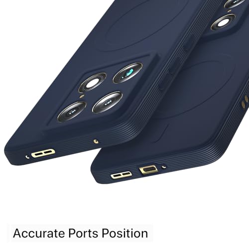 Image of Pikkme Back Cover for Motorola Moto Signature 5G Soft Matte Silicone Mag-Safe Design (Mag-Safe Not Support) Camera Protection | Slim Fit Bumper Cover (Blue)