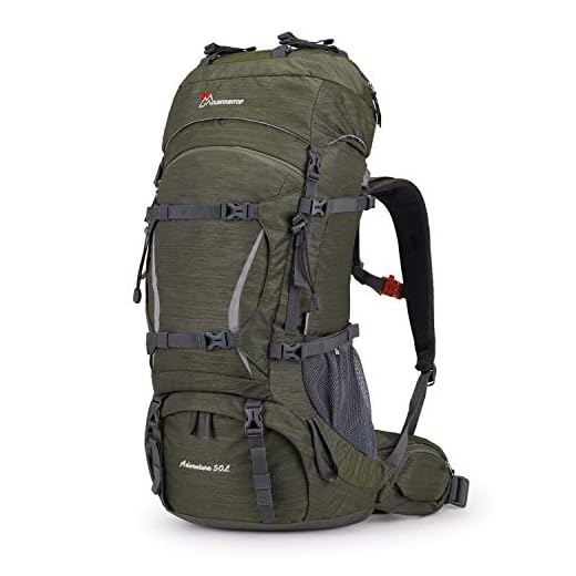 MOUNTAINTOP 55L/65L Mochila Trekking Hombre Mujer Mochila de Senderismo Gran Capacidad Mochilas de Montaña con Cubierta de Lluvia para Escalada Viaje Acampadas