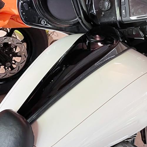 Image of Motorcycle Smooth Dash Fuel Console with Gas Tank Cap Covers Fit for Harley Touring Electra Glide FLHT Road Glide FLTRX Street Glide FLHX 2008-2023 Black