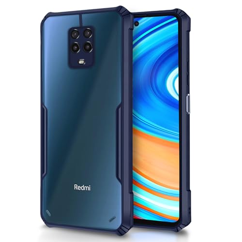 Image of Outlouders Back Cover for Redmi Note 9 Pro /Note 9 Pro Max /Poco M2 Pro /Note 10 Lite | Ultra Hybrid Transparent | Full Camera Protection | Raised Edge | Crystal Clear Bumper Case (Blue)