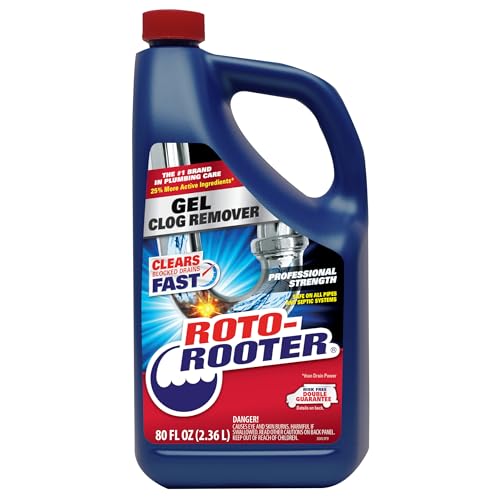 Roto-Rooter 351408 Gel Clog Remover Drain Cleaner, 80 oz