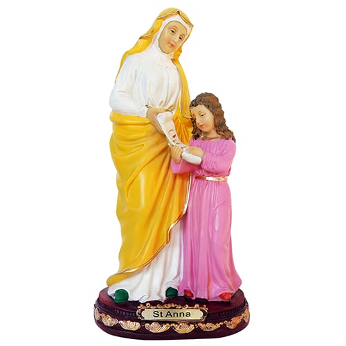 Catholic Statue 5" St Anne Figurine Holy Sculpture Saint Anne Patron of Mothers and Wives (5 Inches)