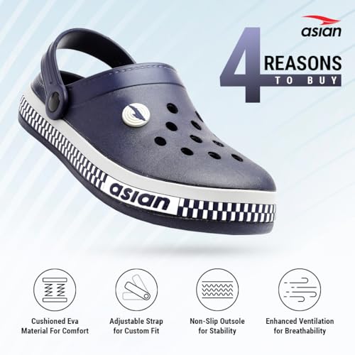 Image of ASIAN Men's AGC-02 Trendy Stylish Fashionable Clogs | Sandals with Lightweight Regular wear Casual Clogs with Ultra Soft & Flexibility Technology Clogs for Men's & Boy's