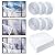 Beeveer 3 Sets 63 x 63 Inch Window Insulation Kit Cuttable Transparent Film with Adhesive Straps Reusable Window Plastic for Patio Winterizing Thicken Warm Winter Waterproof Attic Insulation Cover