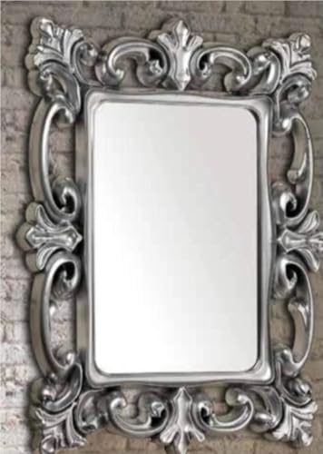 M3 Decorium Gümüş Yaldız 58x77 cm Dev Büyük Banyo Salon Koridor Yatak Odası Etajer Kolon Duvar Antre Boy Aynası