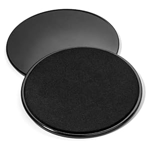 Gliding Discs – 2 Dual Sided Exercise Core Sliders for Hardwood Floor & Carpet – Ideal for Core Training, Fitness, Aerobics, CrossFit, Full Body Strength and Conditioning (Black)
