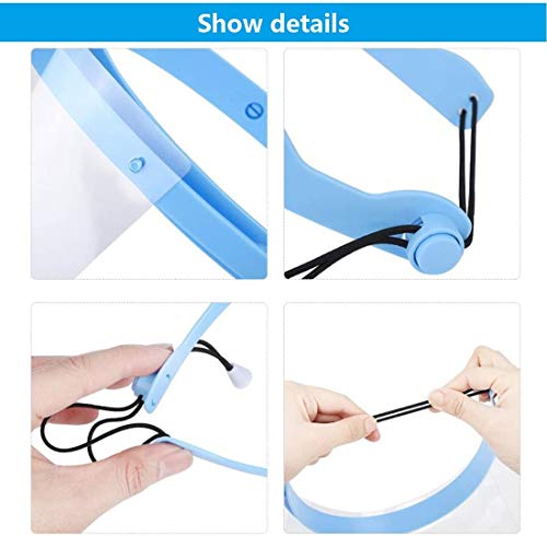 PROTECTOR Anti-Fog Adjustable Dental Full Face Shield with 10 Replaceable Plastic Protective Film