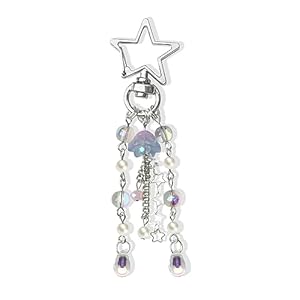 Agromusk Jellyfish Keychain,Cute Y2K Car Keychains for Women Girls Jellyfish Bag Charms Purse Accessories Star Jelly Decor