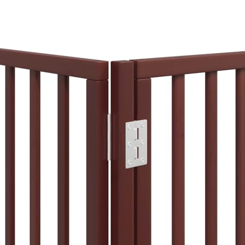 Vidaxl Cancello Cani Porta Pieghevole Marrone 8 Pannelli 640Cm Pioppo - 9