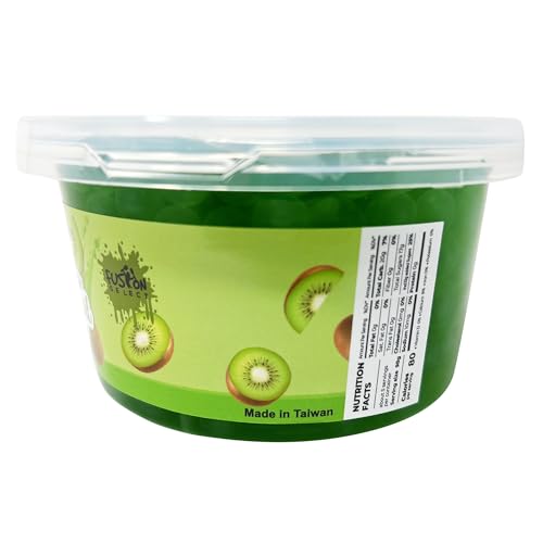 Fusion Select Boba Bursting Bobaz Popping Bobaz Pearls Fruit Tea Snack Toppings (490 Grams, Kiwi)