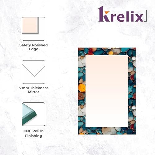 Image of KERLIX Rectangle Decorative Art Unique Fancy Digital Frameless CNC polishing Wall Mirror /Makeup Mirror /Bathroom Mirrors Size (12x18 inch). (5, 12 x 18)