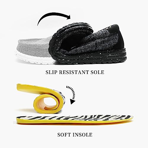 Image of Men's Machine Washable Slip On Lace Up Casual Loafer Breathable Travel Canvas Shoes for Men Comfortable and Stylish Summer Loafers Lightweight Walking Shoes Boat Shoe