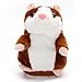 qingsb Hamster parlant en peluche pour enfant Marron clair