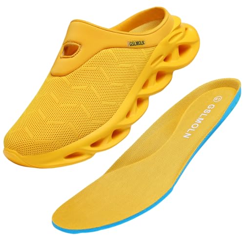 Image of Jakcuz Men Slip On Mules Lightweight Open Back Sneakers Breathable Walking Shoes